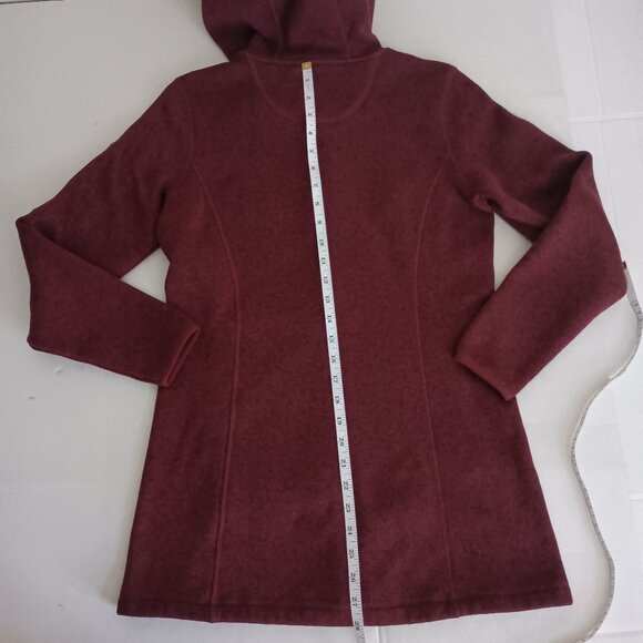 L.L. Bean Fleece Full Zip Hoodie Jacket Maroon Black Item 503354 Women’s XS EUC - Picture 14 of 16